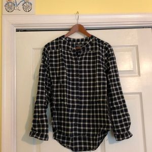 Navy and White Plaid Abercrombie Button-Down